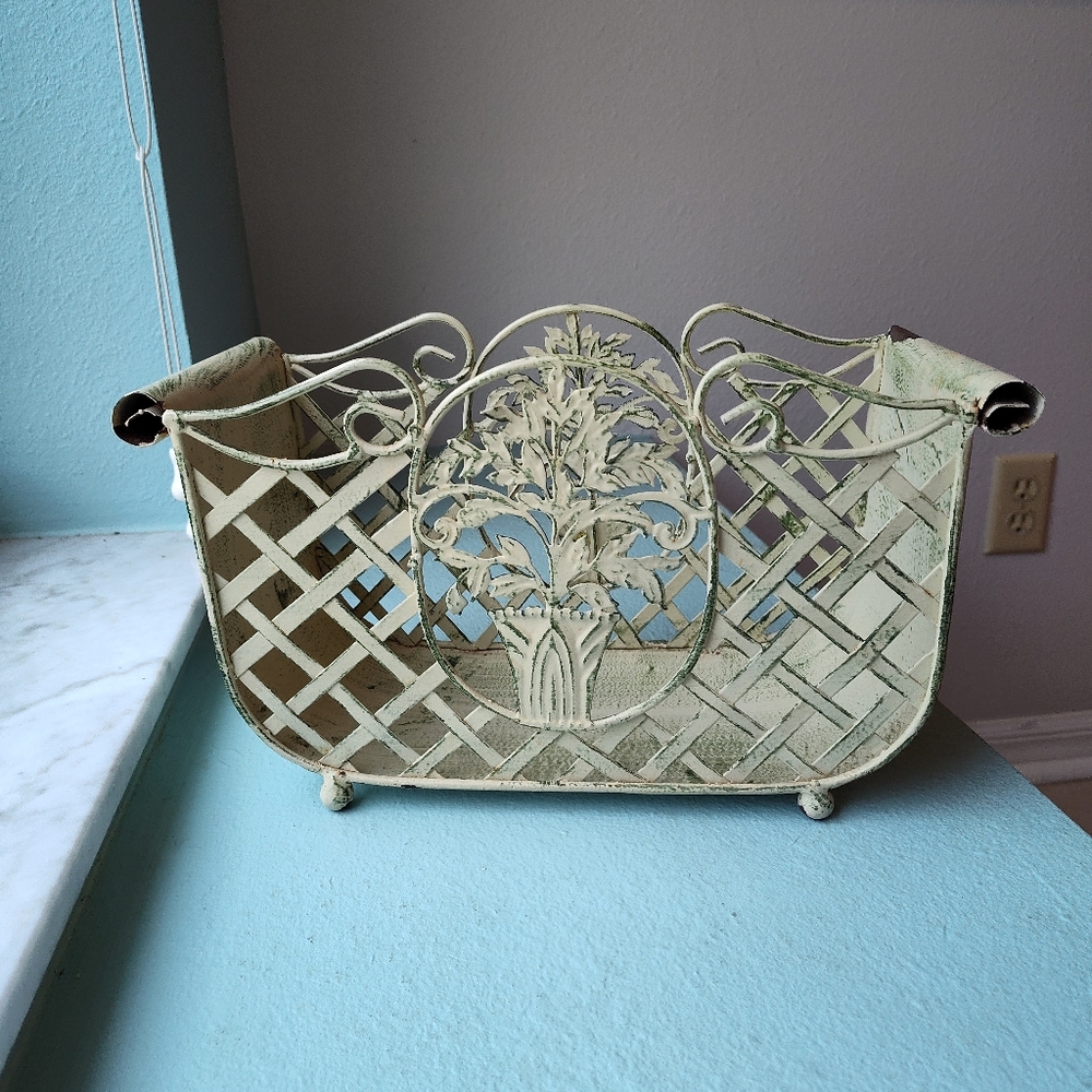 Vintage Metal Magazine Rack